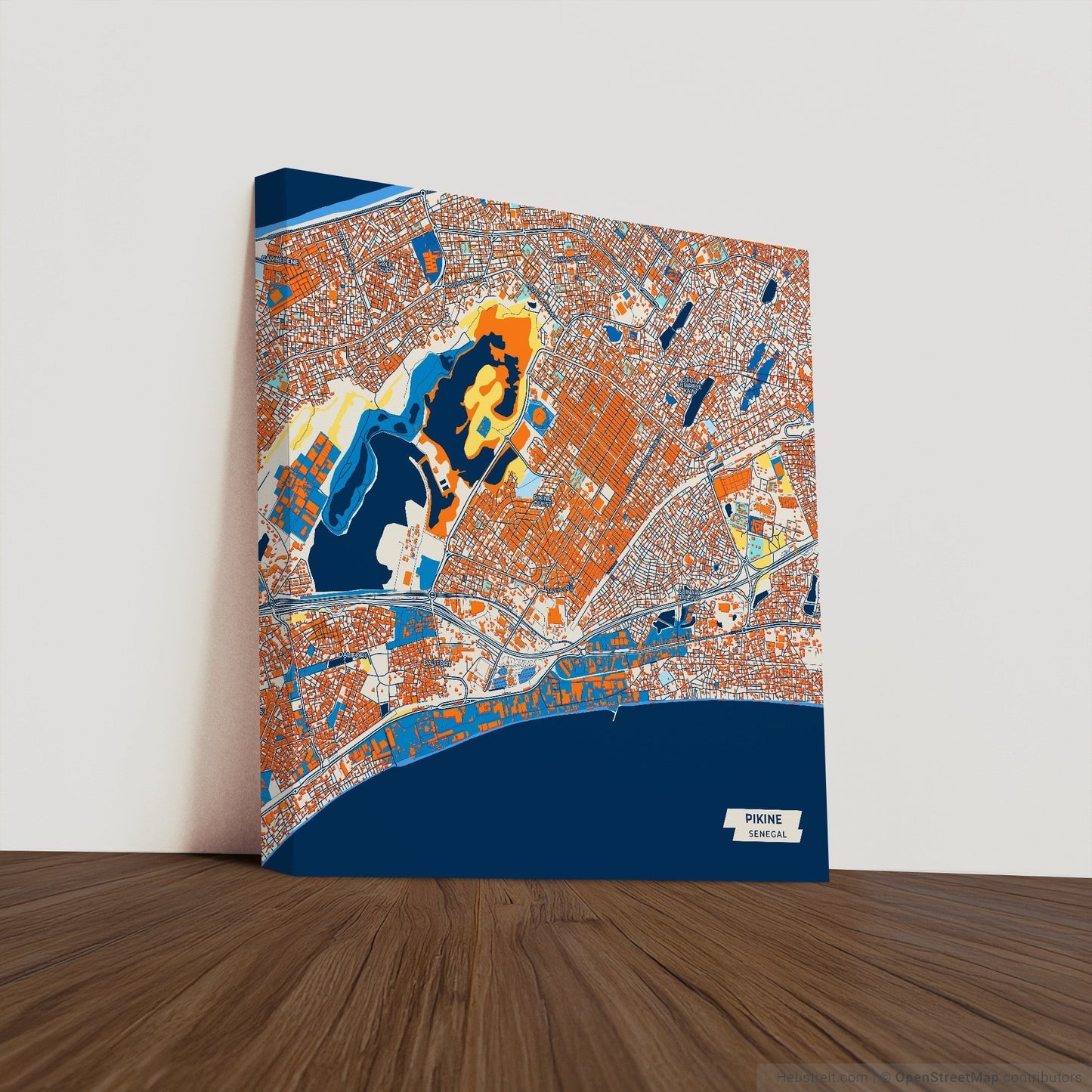 Pikine Senegal Colorful City Map Canvas Print