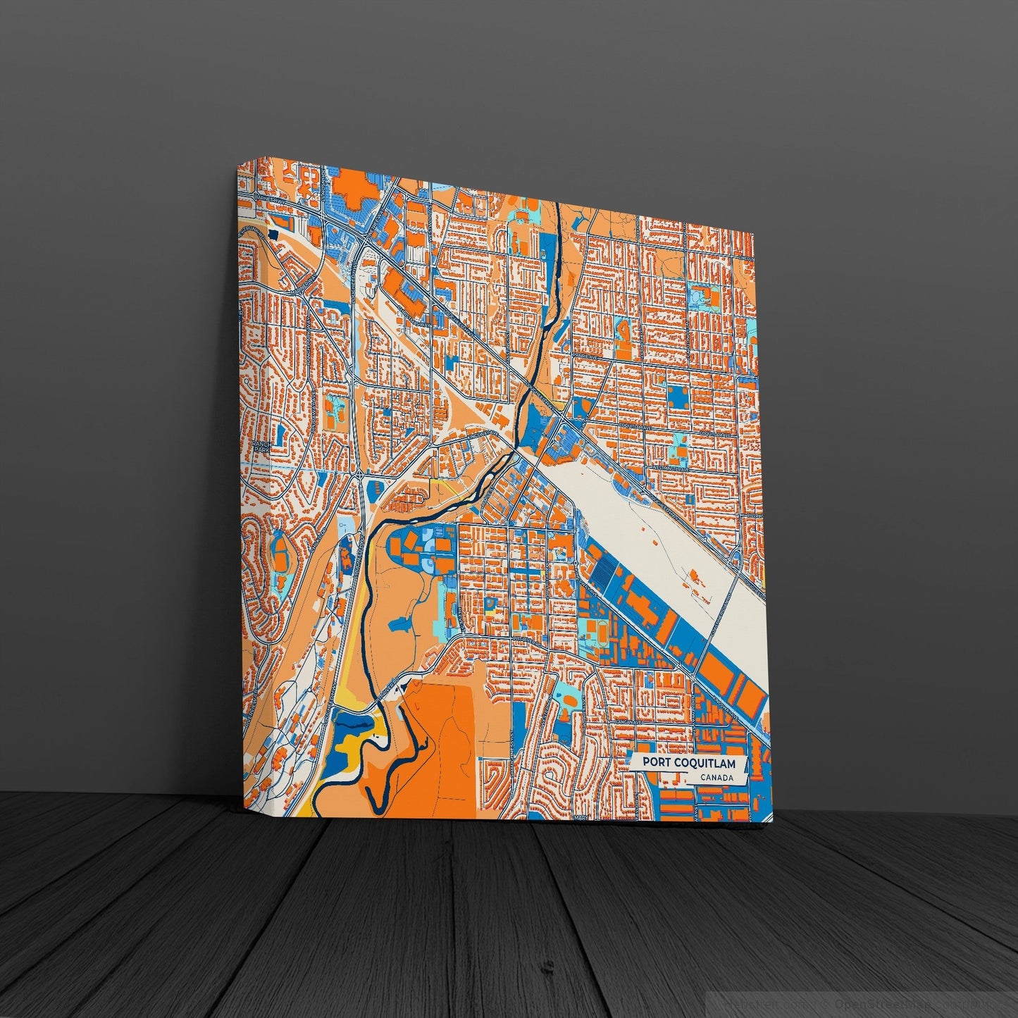Port Coquitlam Canada Colorful City Map Canvas Print