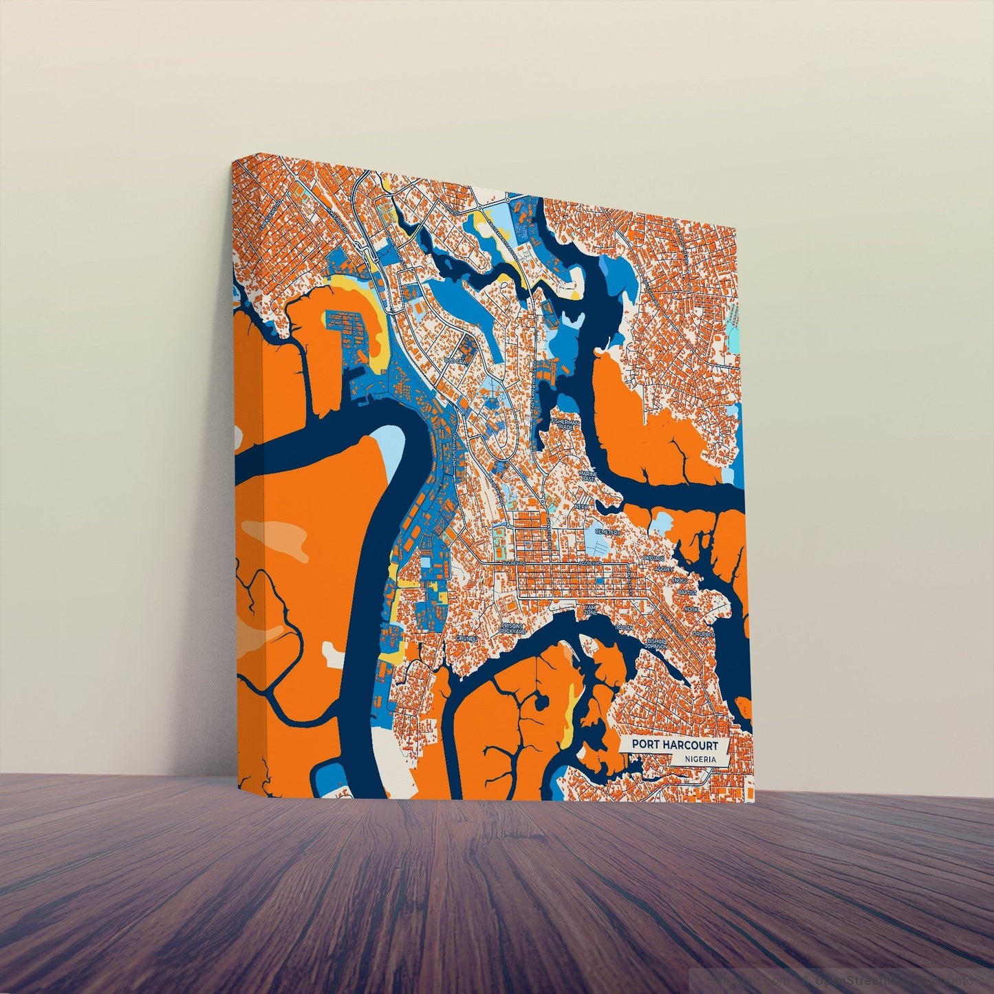 Port Harcourt Nigeria Colorful City Map Canvas Print