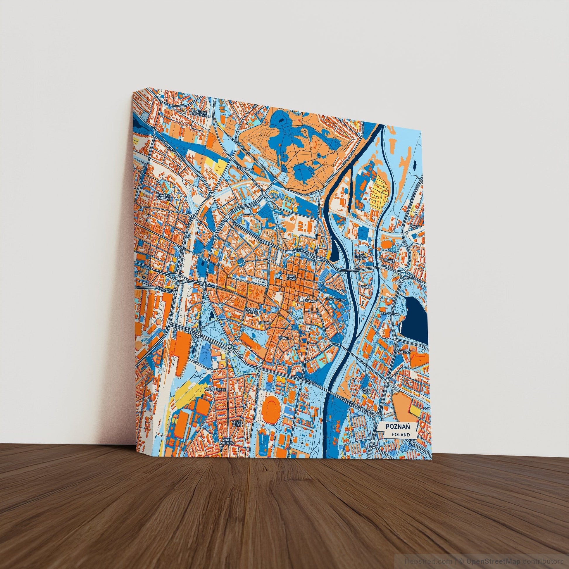 Poznań Poland Colorful City Map Canvas Print