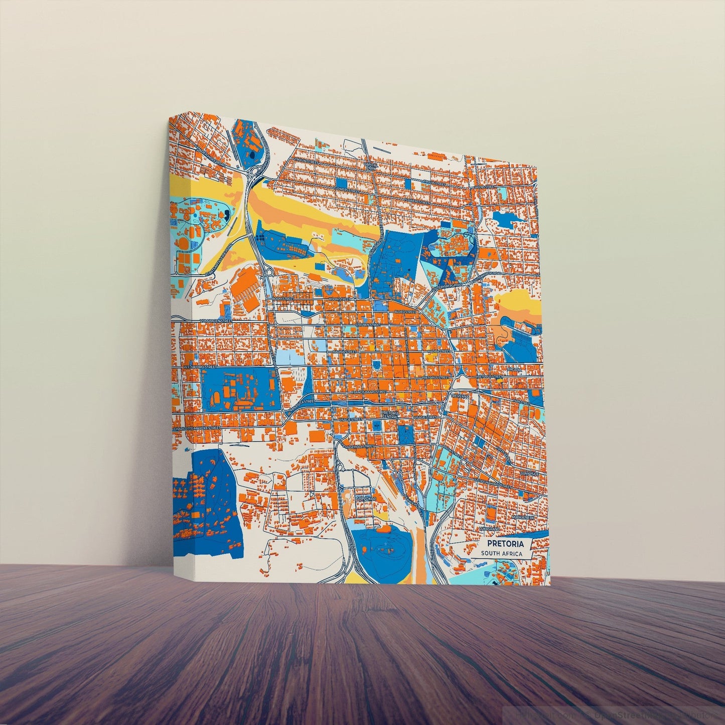 Pretoria South Africa Colorful City Map Canvas Print