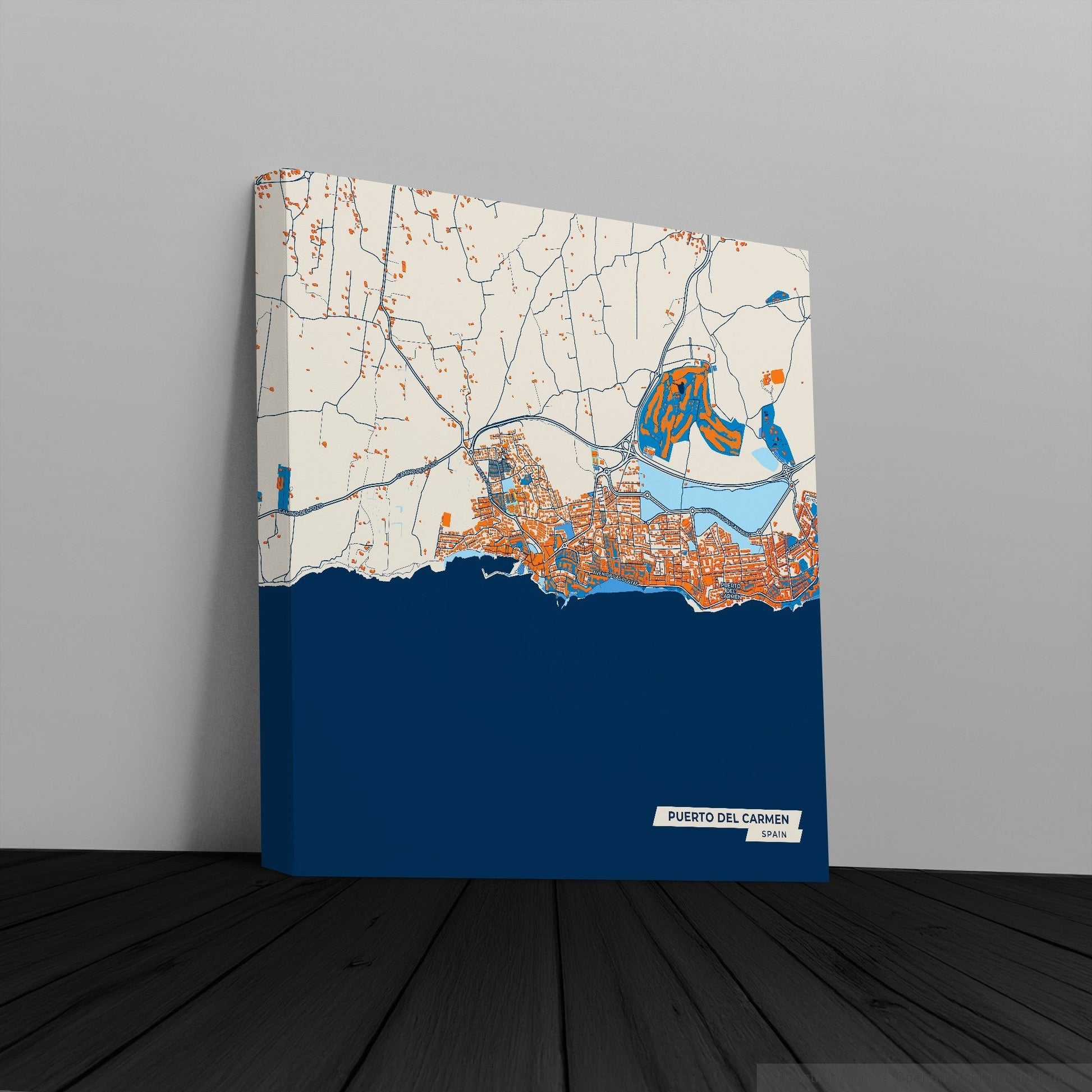 Puerto Del Carmen Spain Colorful City Map Canvas Print