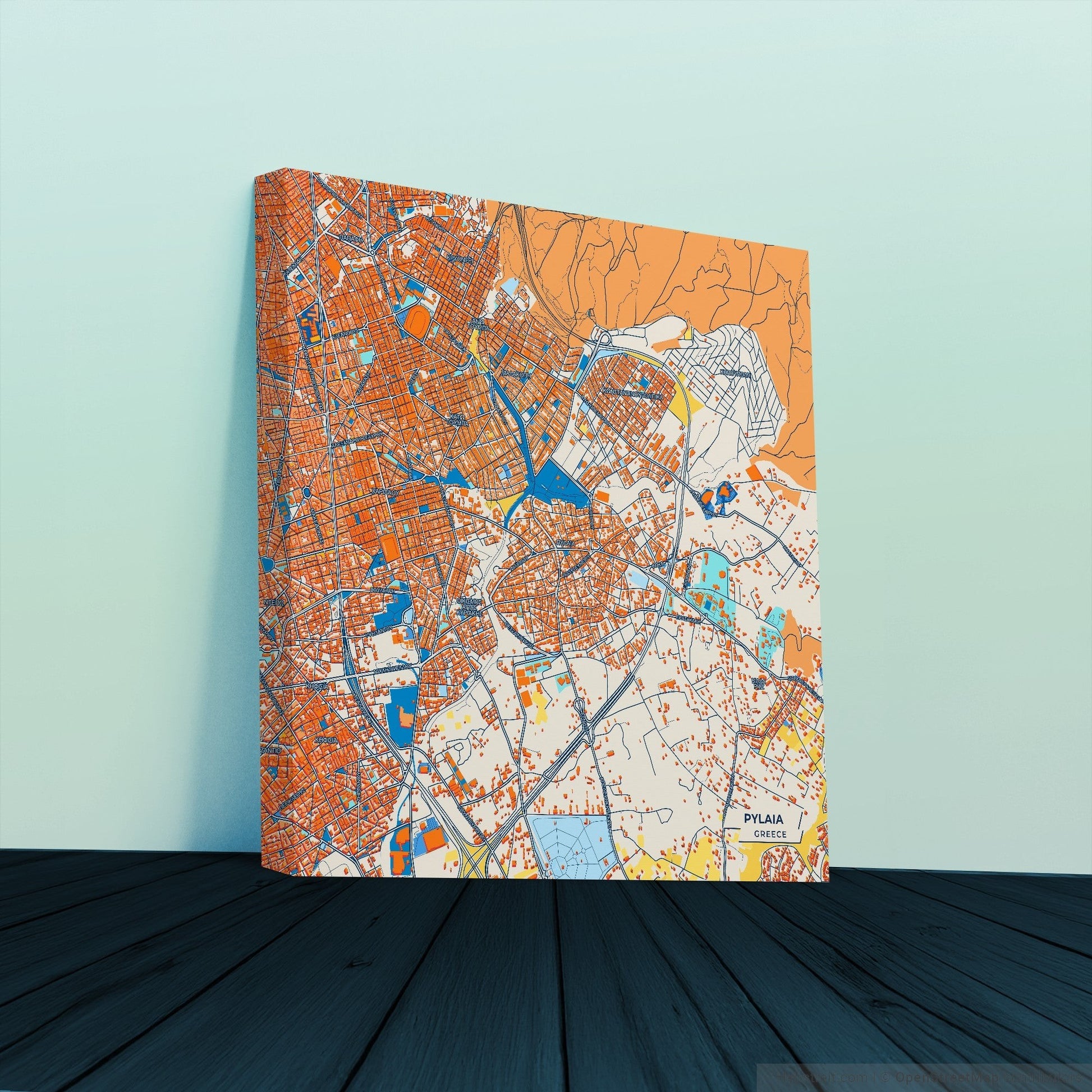 Πυλαια Greece Colorful City Map Canvas Print