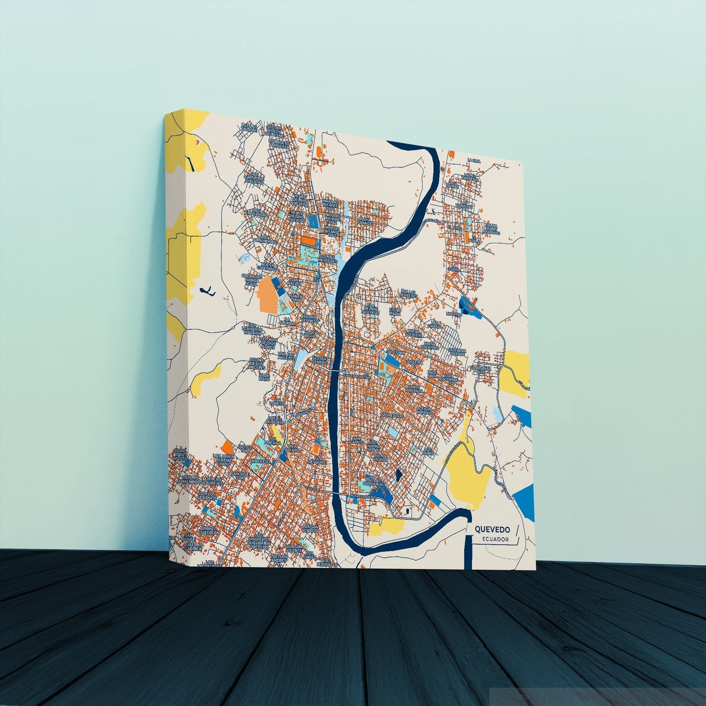 Quevedo Ecuador Colorful City Map Canvas Print