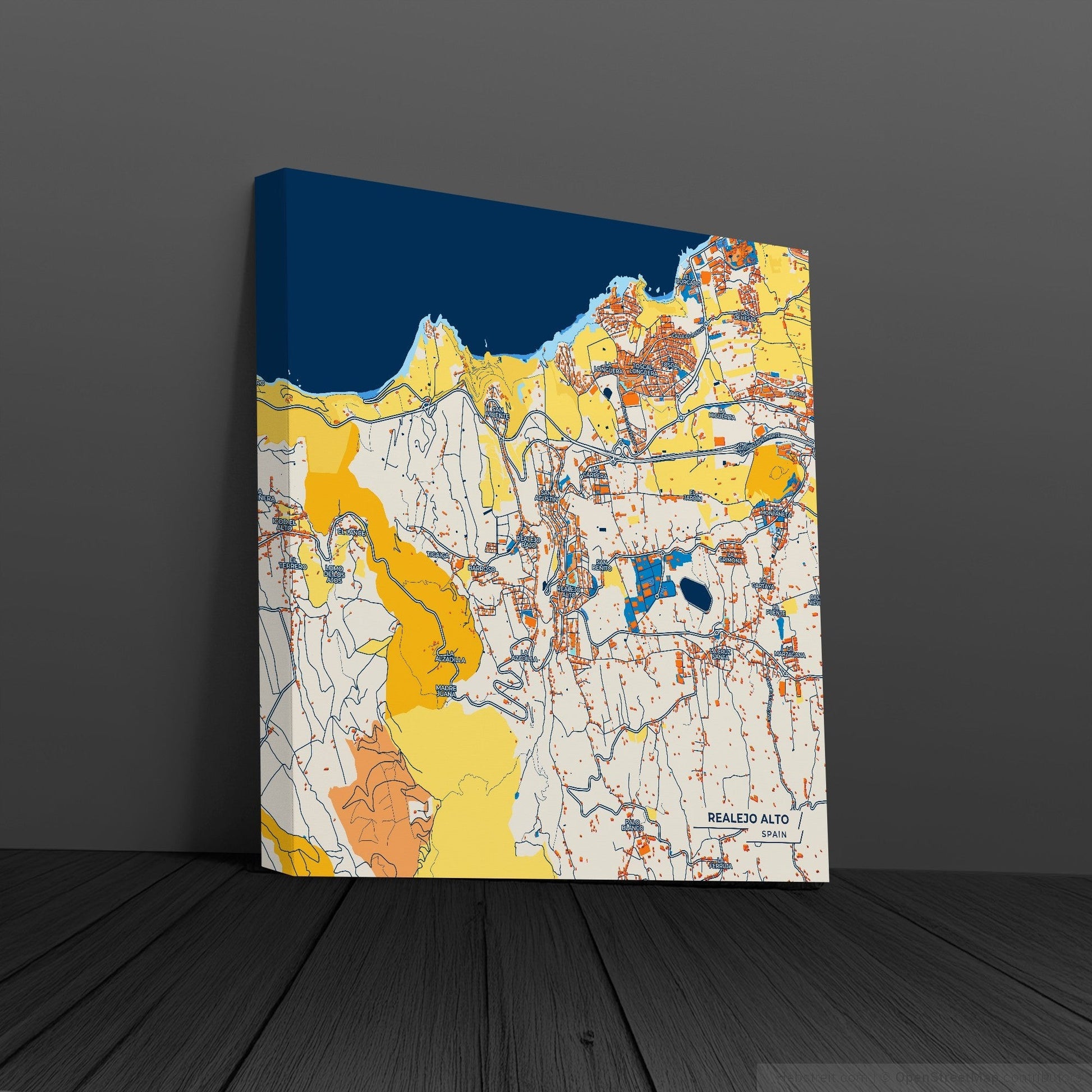 Realejo Alto Spain Colorful City Map Canvas Print