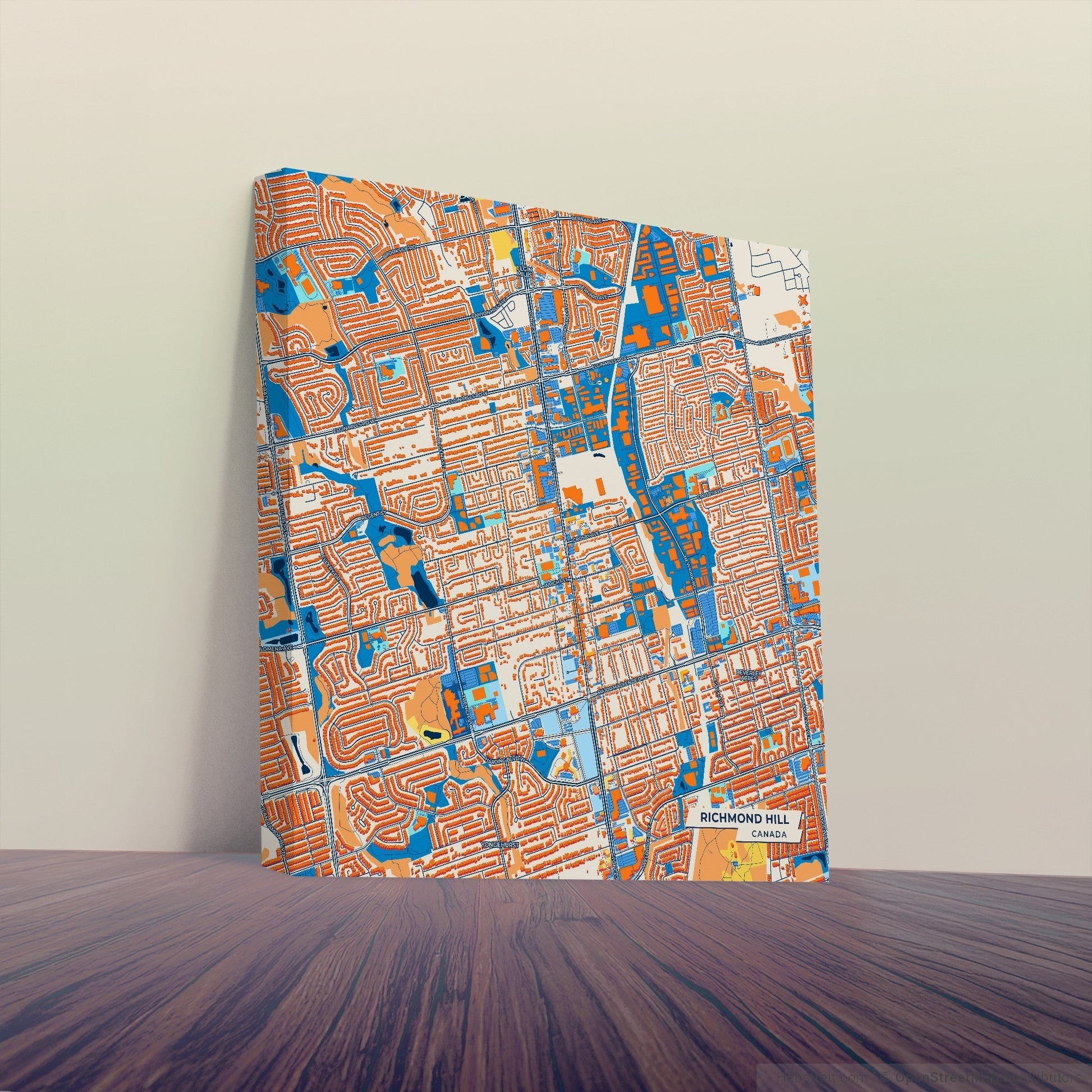 Richmond Hill Canada Colorful City Map Canvas Print