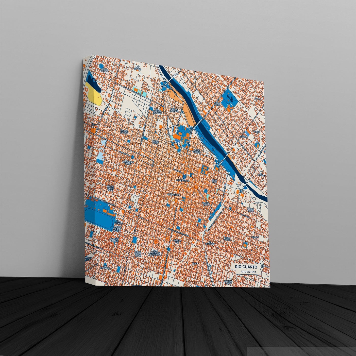 Rio Cuarto Argentina Colorful City Map Canvas Print