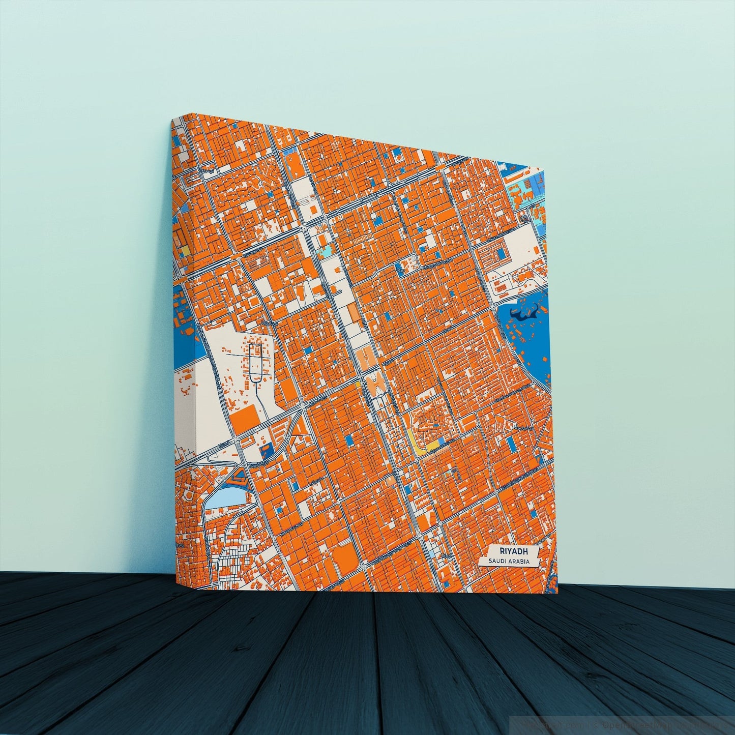 Riyadh Saudi Arabia Colorful City Map Canvas Print
