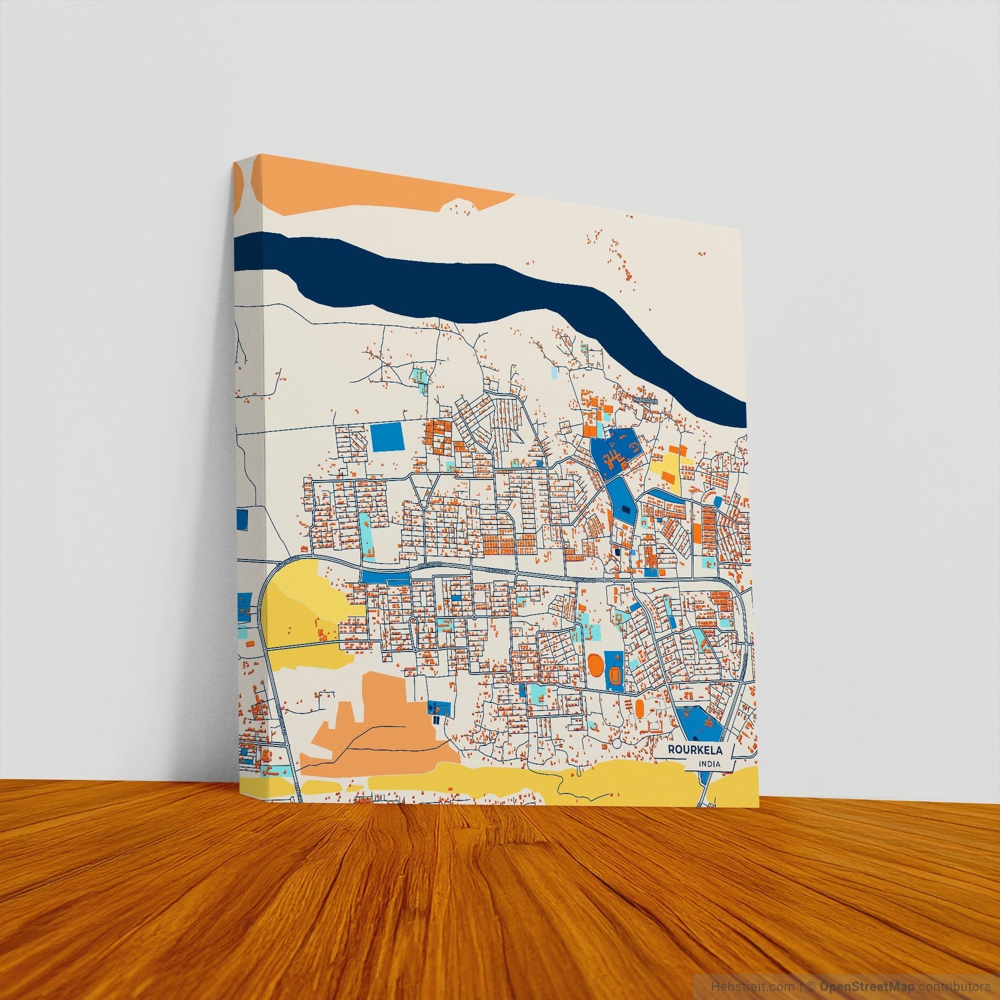 Rourkela India Colorful City Map Canvas Print