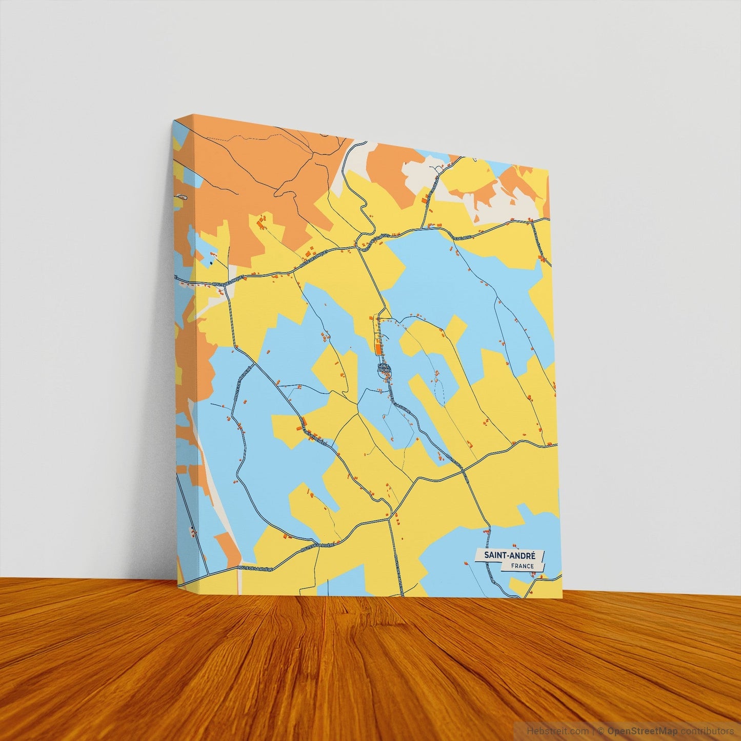 Saint-André France Colorful City Map Canvas Print