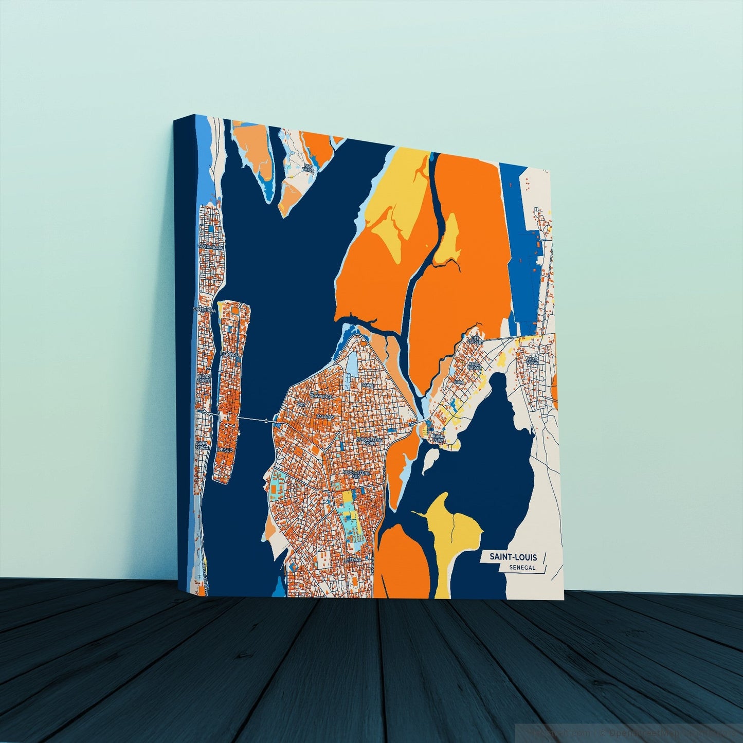 Saint-Louis Senegal Colorful City Map Canvas Print