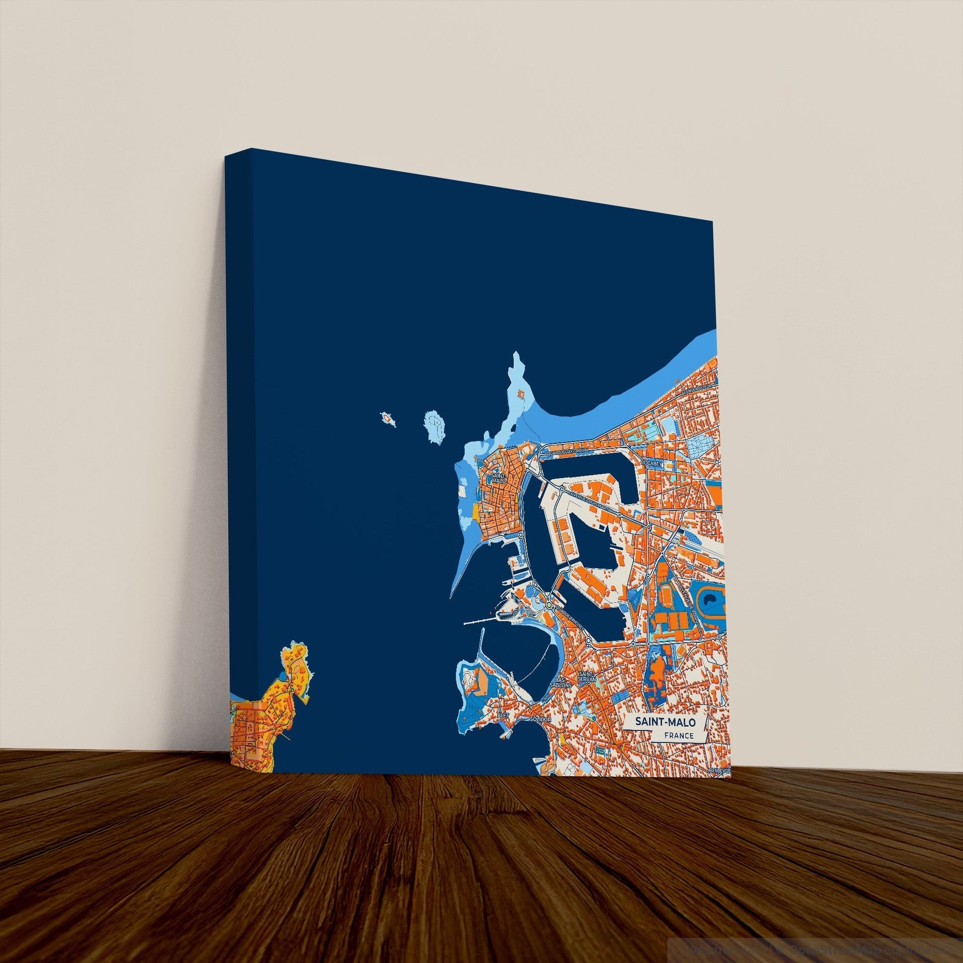 Saint-Malo France Colorful City Map Canvas Print