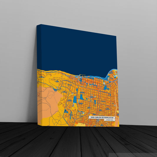 San Carlos De Bariloche Argentina Colorful City Map Canvas Print