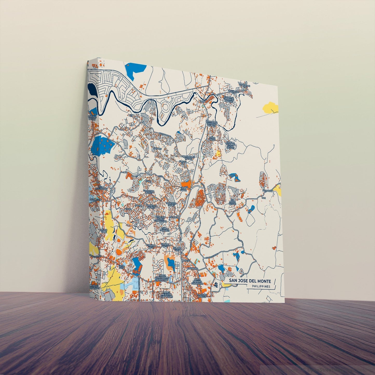 San Jose Del Monte Philippines Colorful City Map Canvas Print