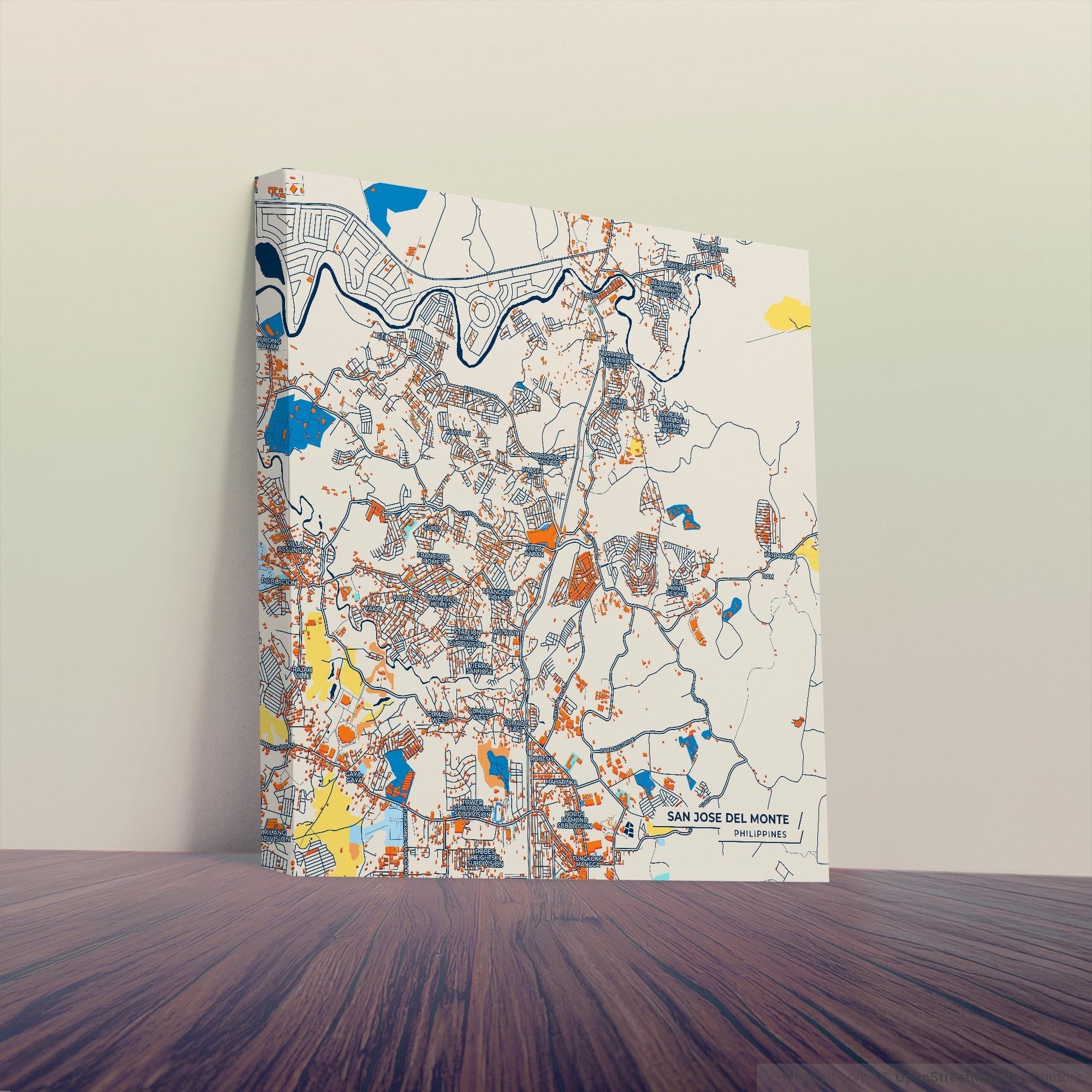San Jose Del Monte Philippines Colorful City Map Canvas Print
