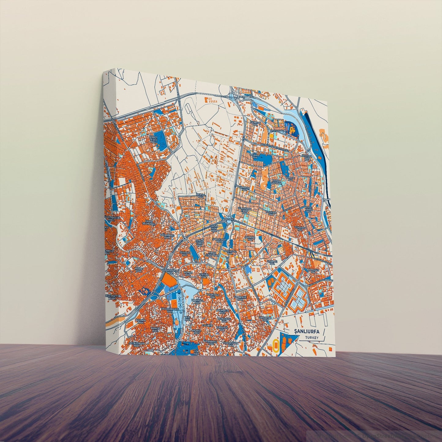 Şanliurfa Turkey Colorful City Map Canvas Print