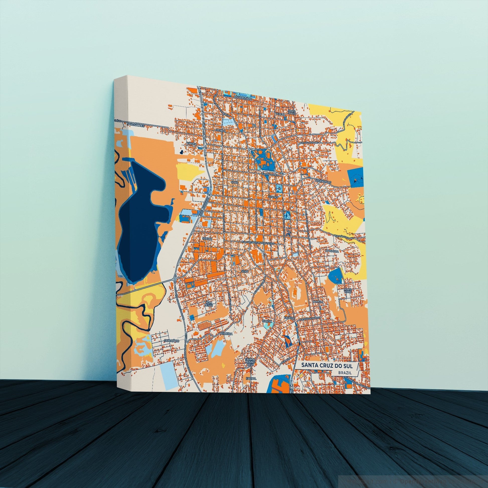 Santa Cruz Do Sul Brazil Colorful City Map Canvas Print