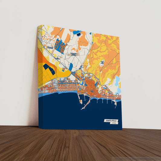 Santa Pola Spain Colorful City Map Canvas Print