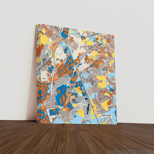 Santa Rosa Philippines Colorful City Map Canvas Print