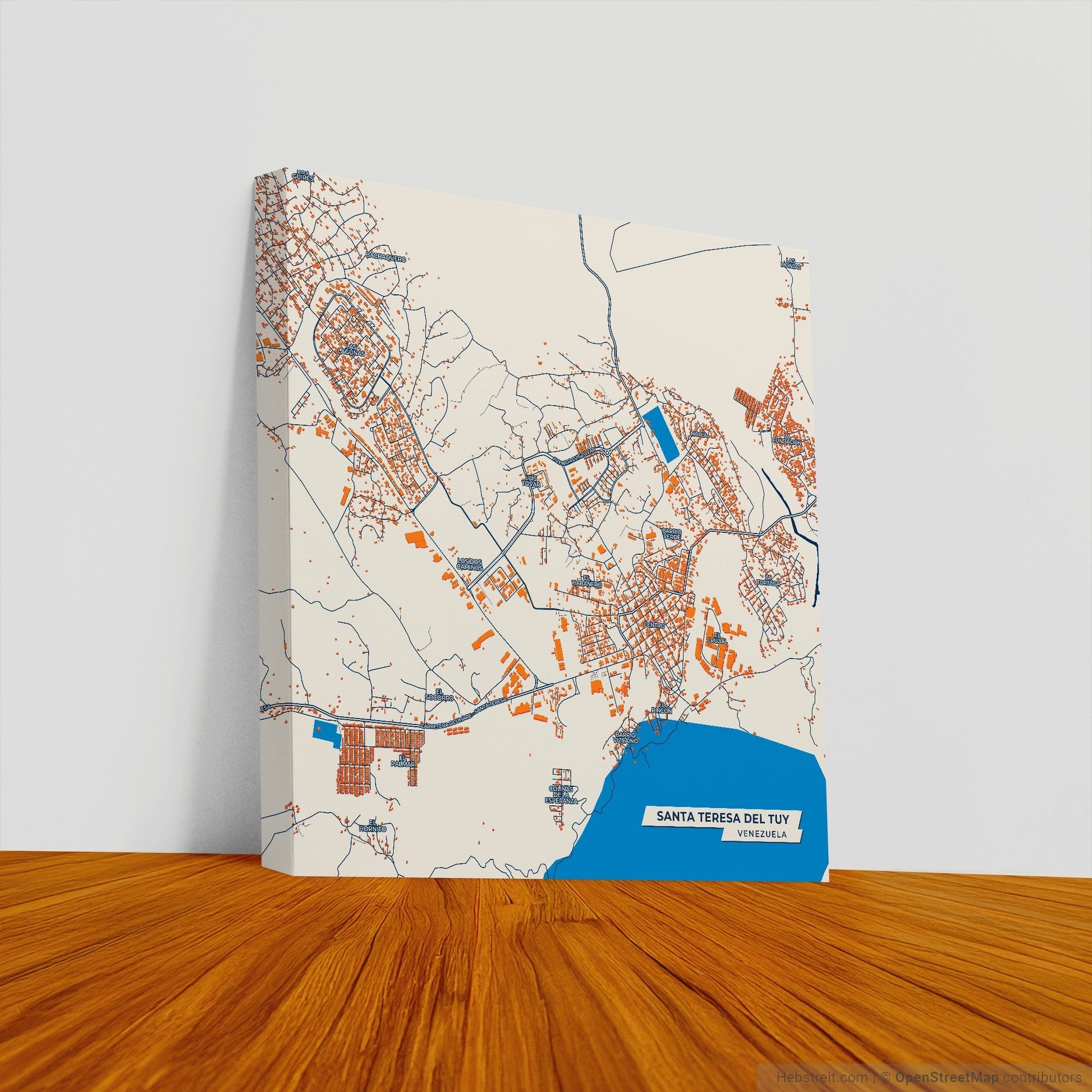 Santa Teresa Del Tuy Venezuela Colorful City Map Canvas Print