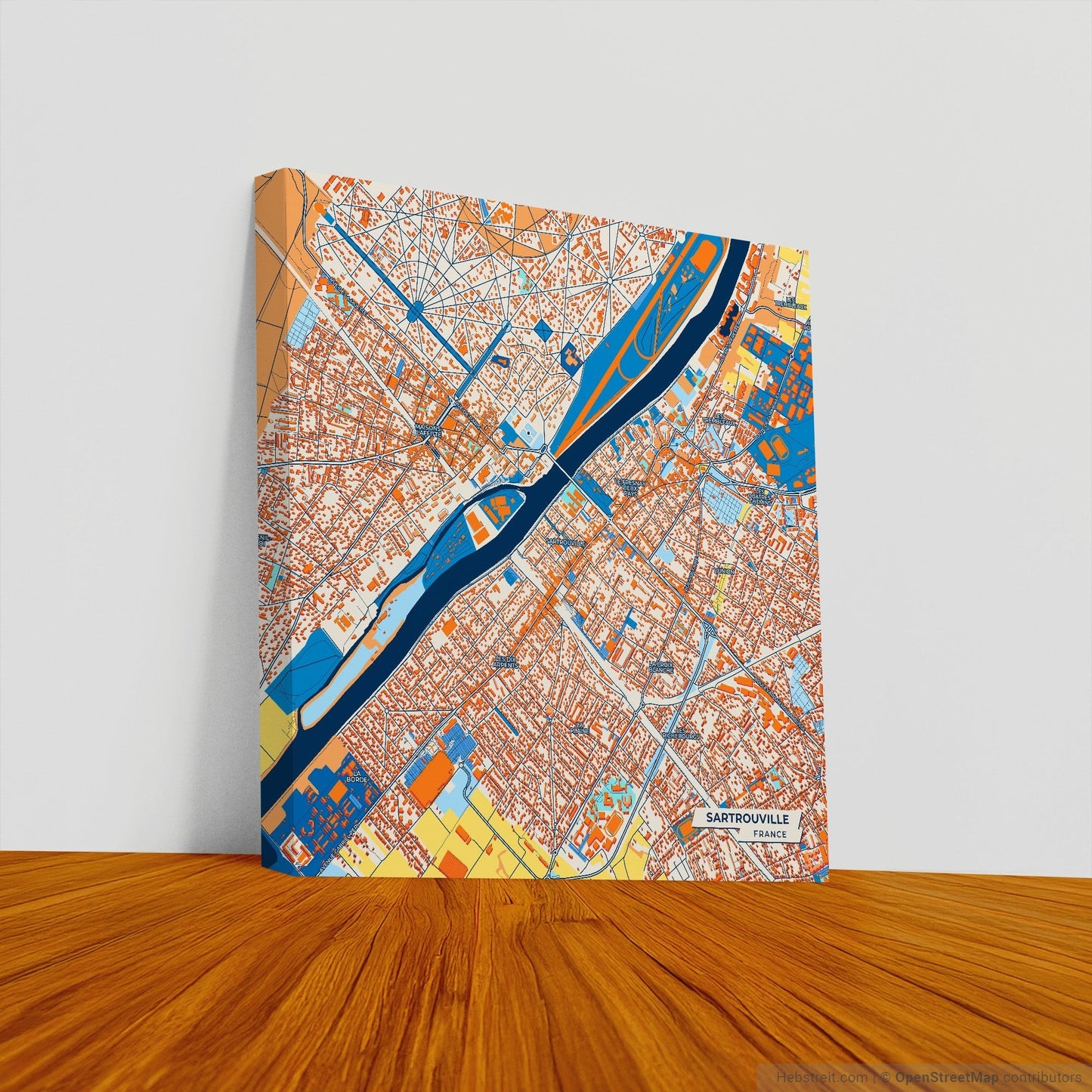 Sartrouville France Colorful City Map Canvas Print