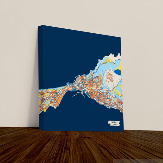 Si̇nop Turkey Colorful City Map Canvas Print