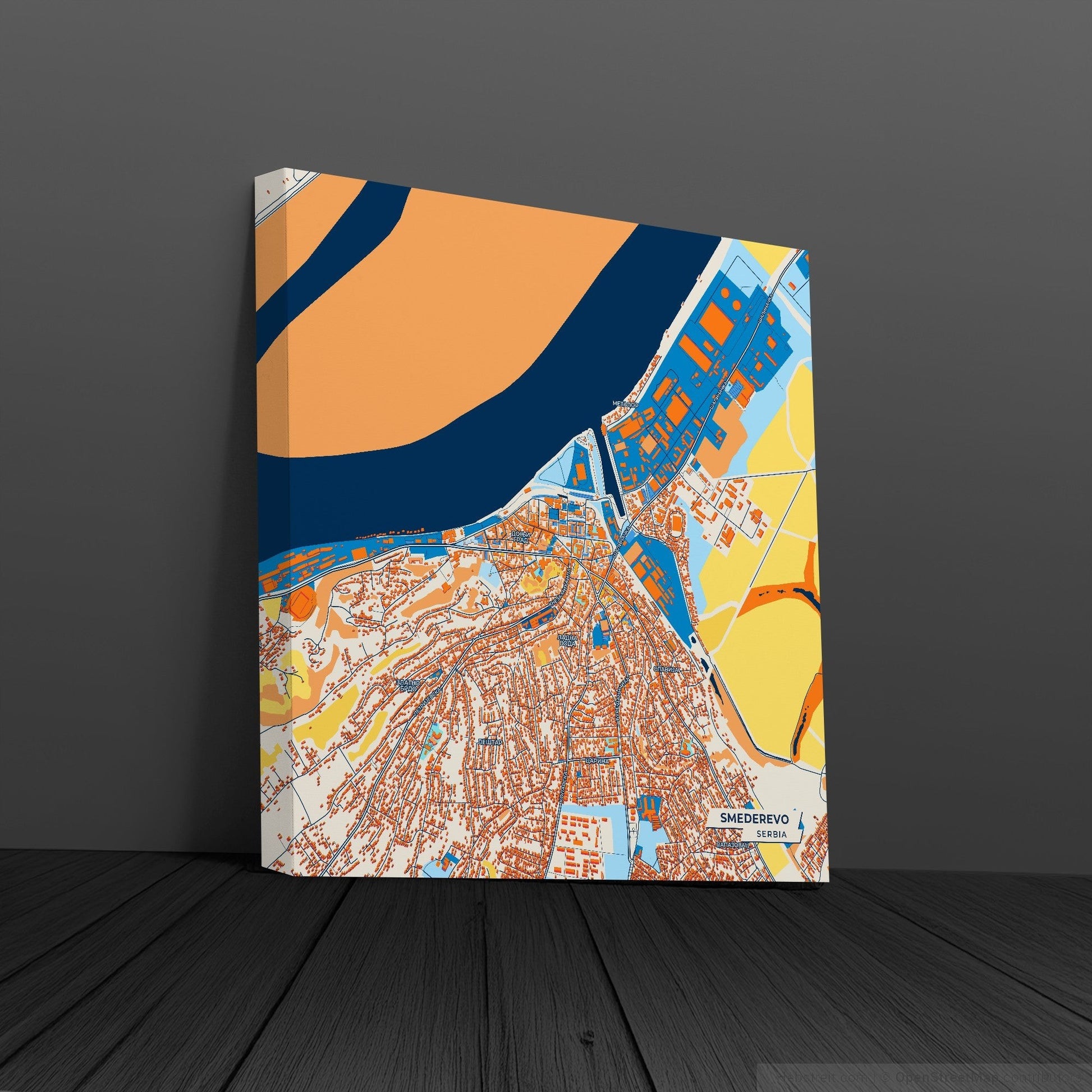 Смедерево Serbia Colorful City Map Canvas Print