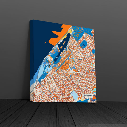 Southport England Colorful City Map Canvas Print