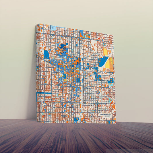 Springfield Illinois Colorful City Map Canvas Print