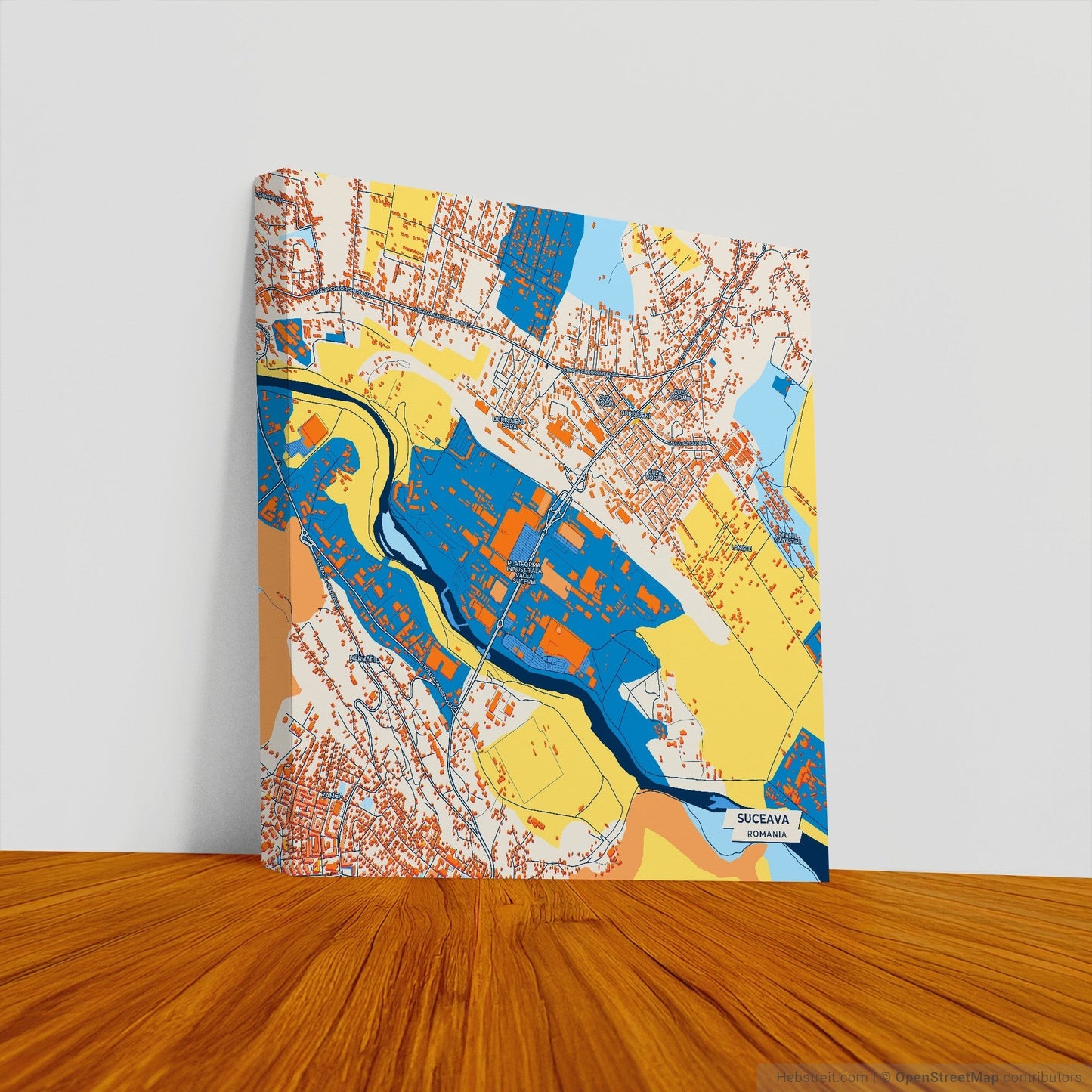 Suceava Romania Colorful City Map Canvas Print