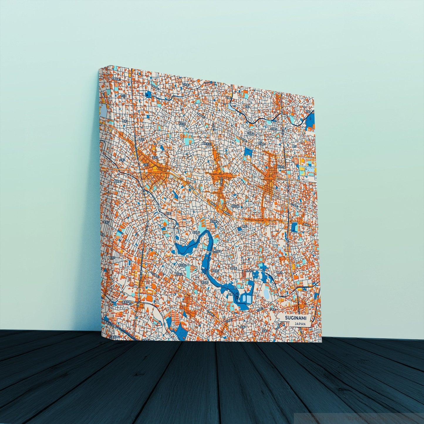Suginami Japan Colorful City Map Canvas Print