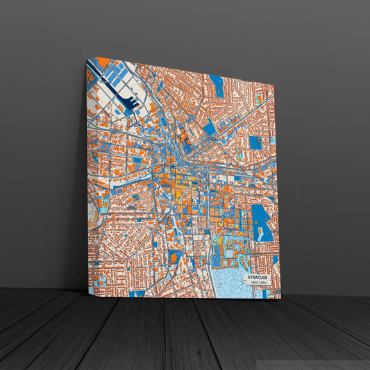 Syracuse New York Colorful City Map Canvas Print