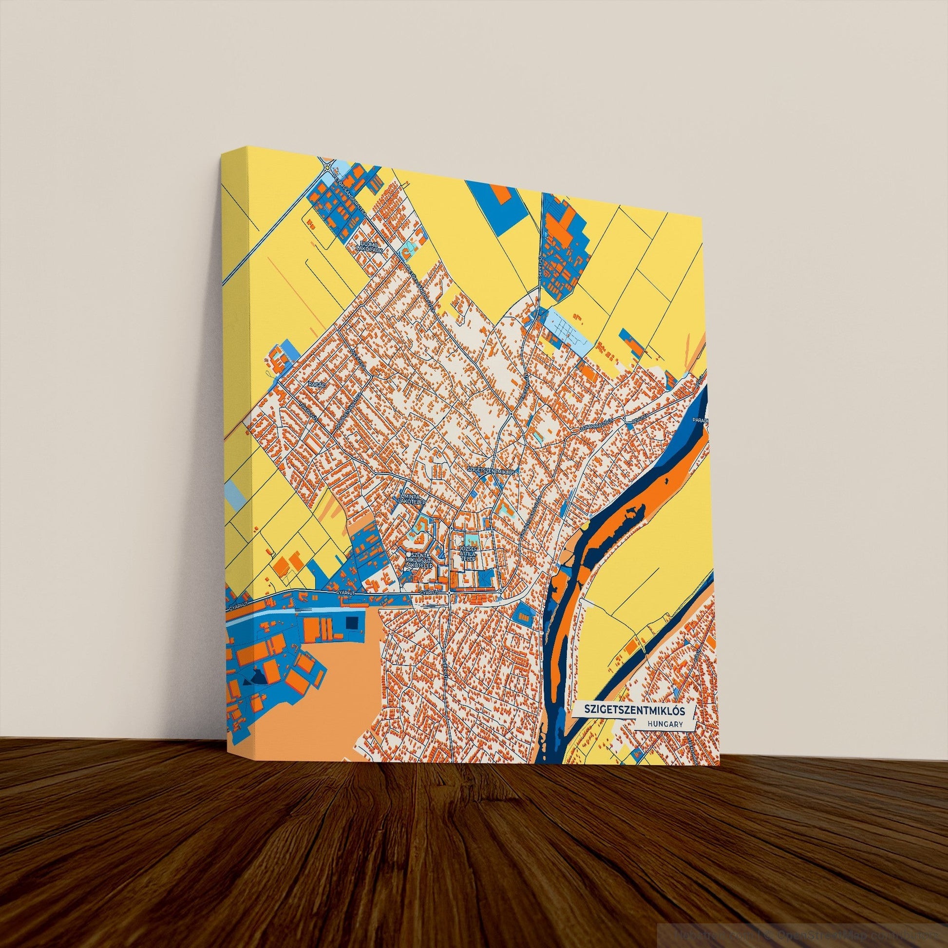 Szigetszentmiklós Hungary Colorful City Map Canvas Print