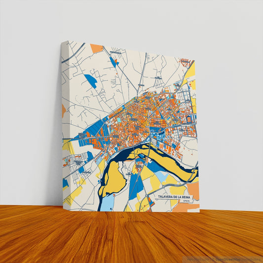 Talavera De La Reina Spain Colorful City Map Canvas Print