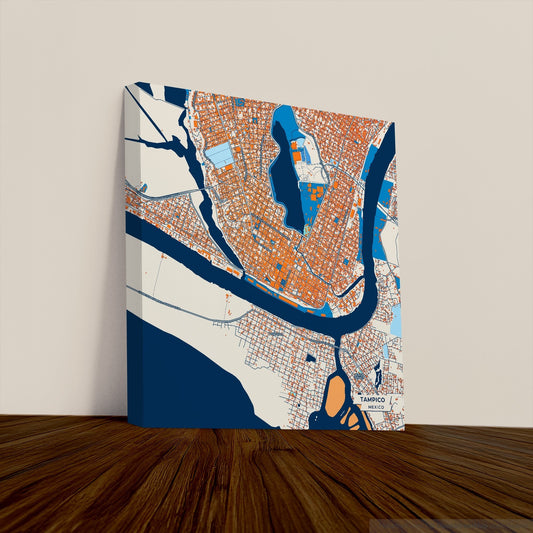 Tampico Mexico Colorful City Map Canvas Print