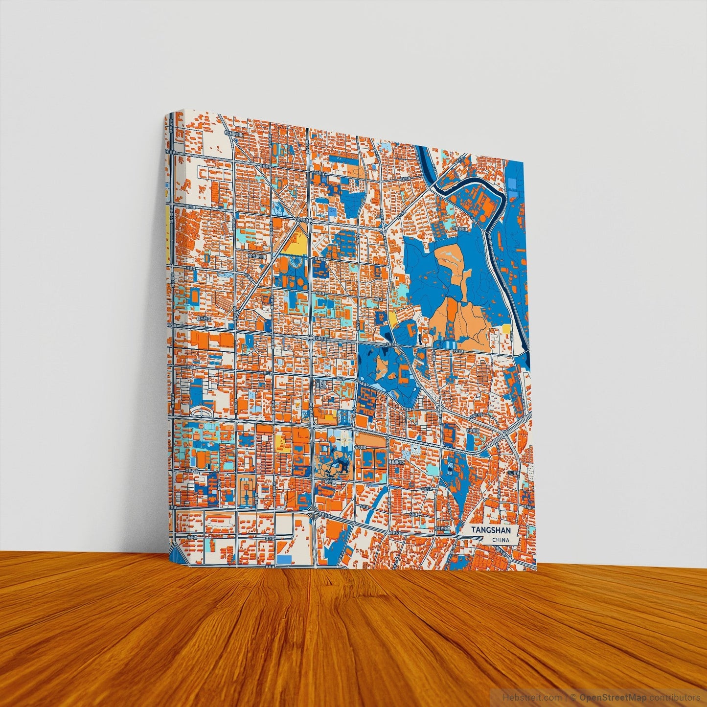 Tangshan China Colorful City Map Canvas Print