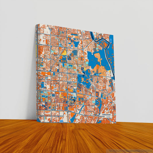 Tangshan China Colorful City Map Canvas Print