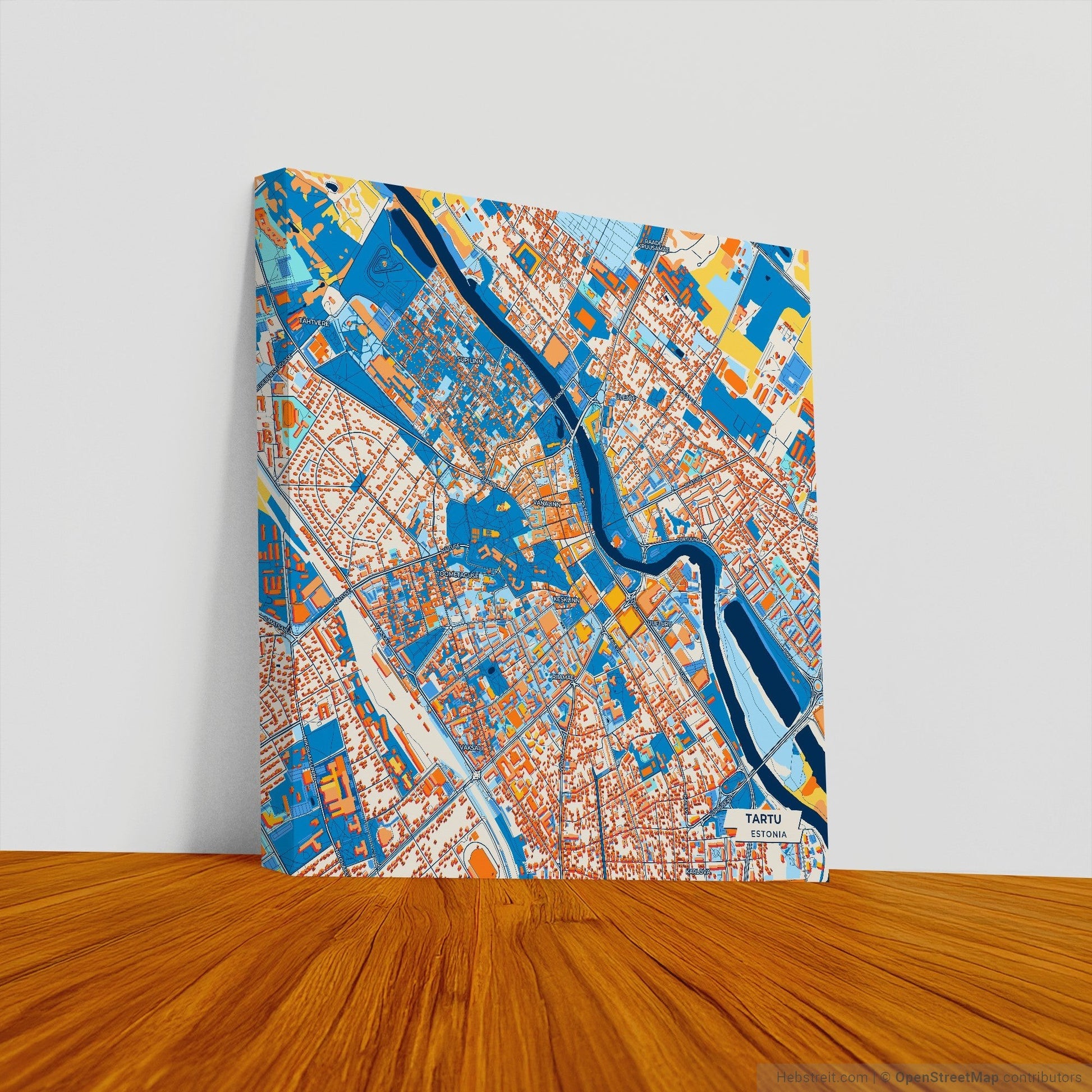 Tartu Estonia Colorful City Map Canvas Print