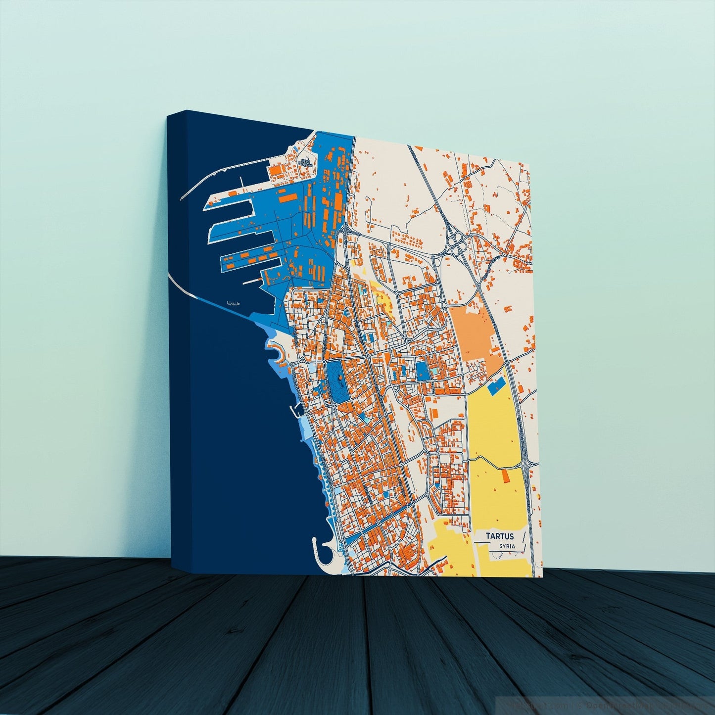 Tartus Syria Colorful City Map Canvas Print