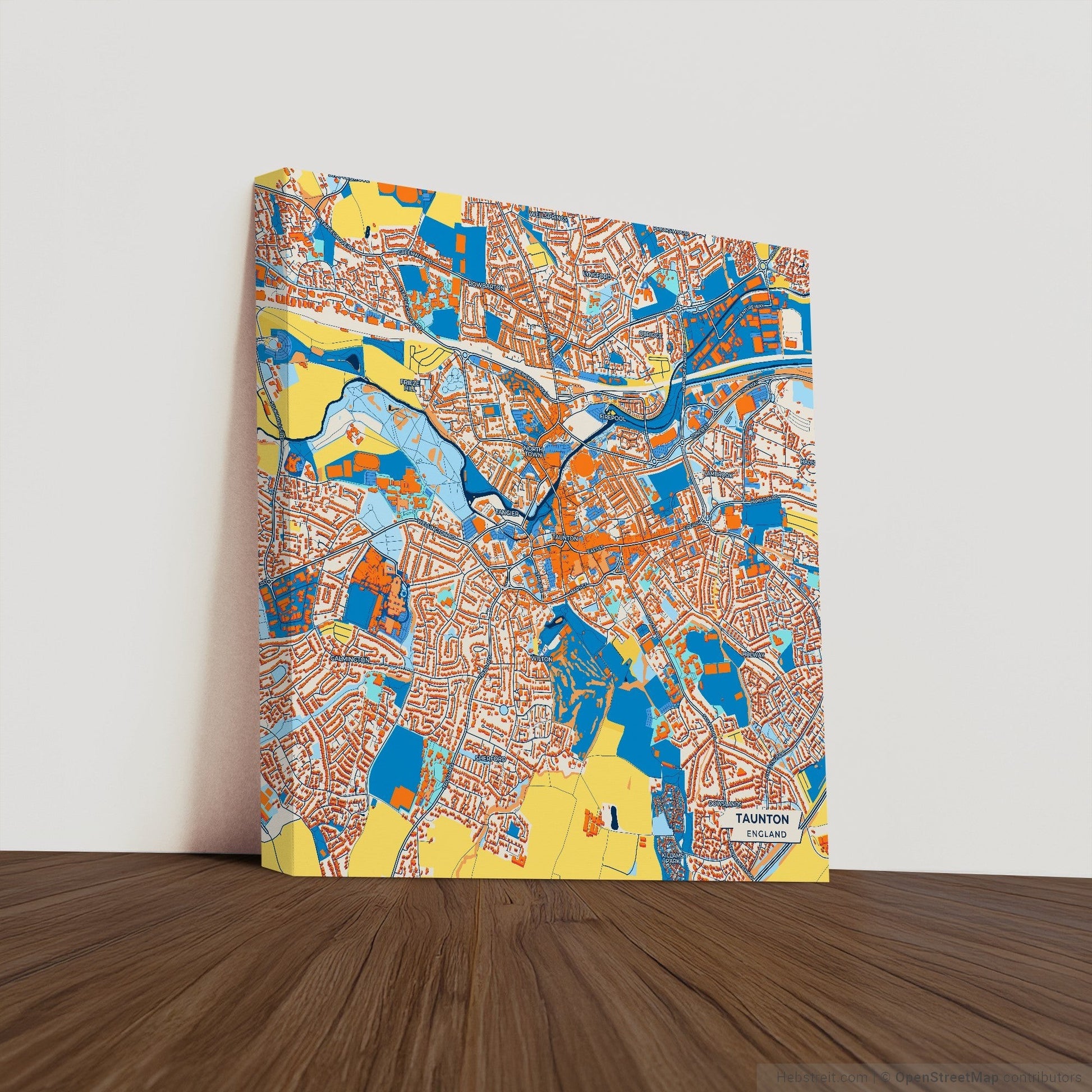 Taunton England Colorful City Map Canvas Print