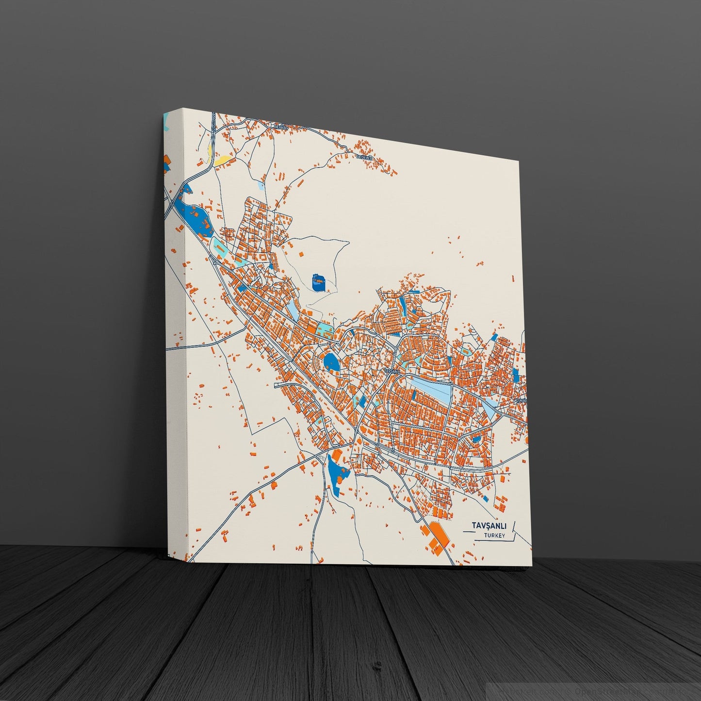 Tavşanli Turkey Colorful City Map Canvas Print