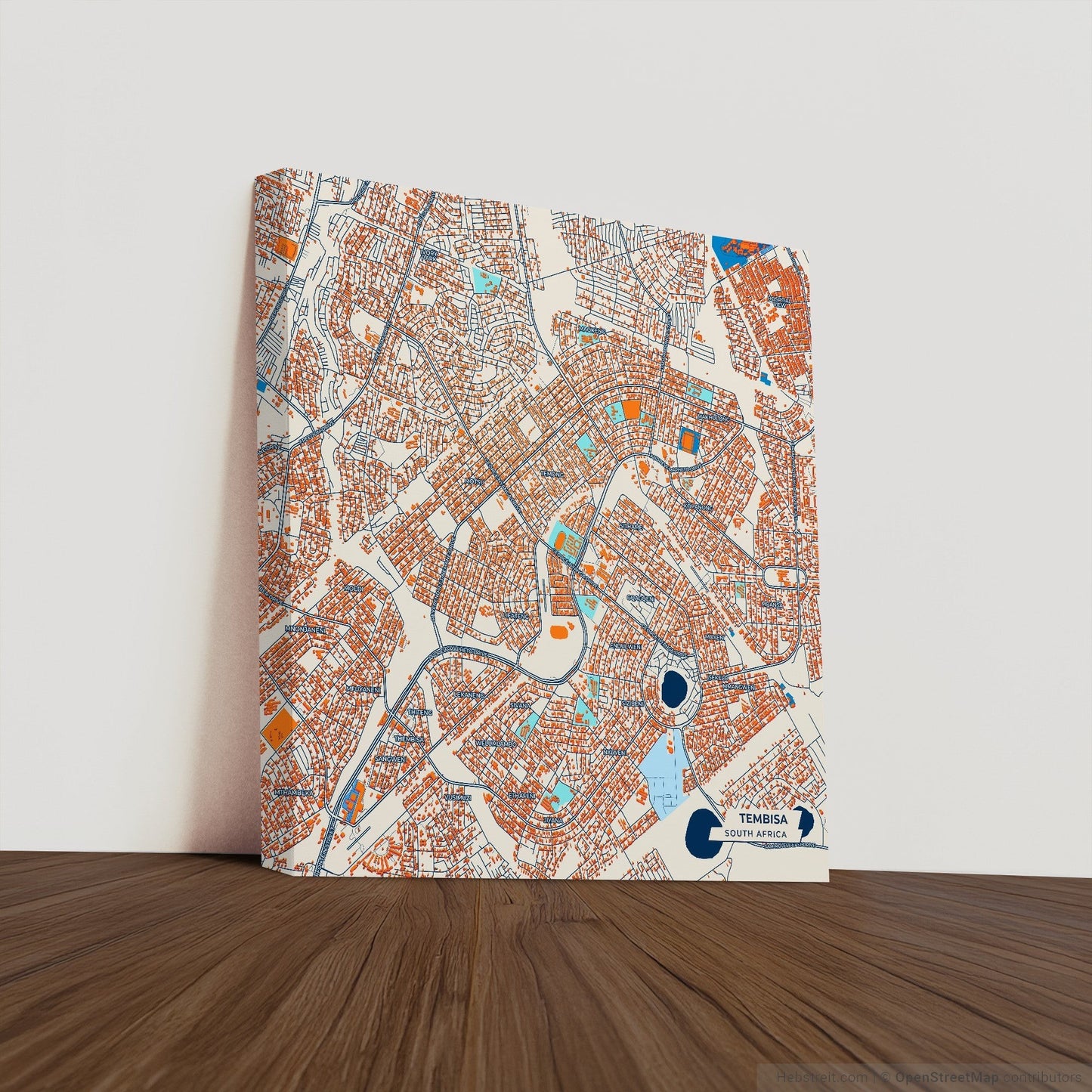 Tembisa South Africa Colorful City Map Canvas Print