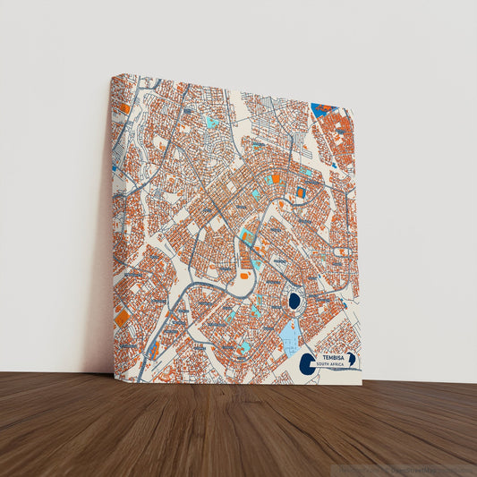 Tembisa South Africa Colorful City Map Canvas Print