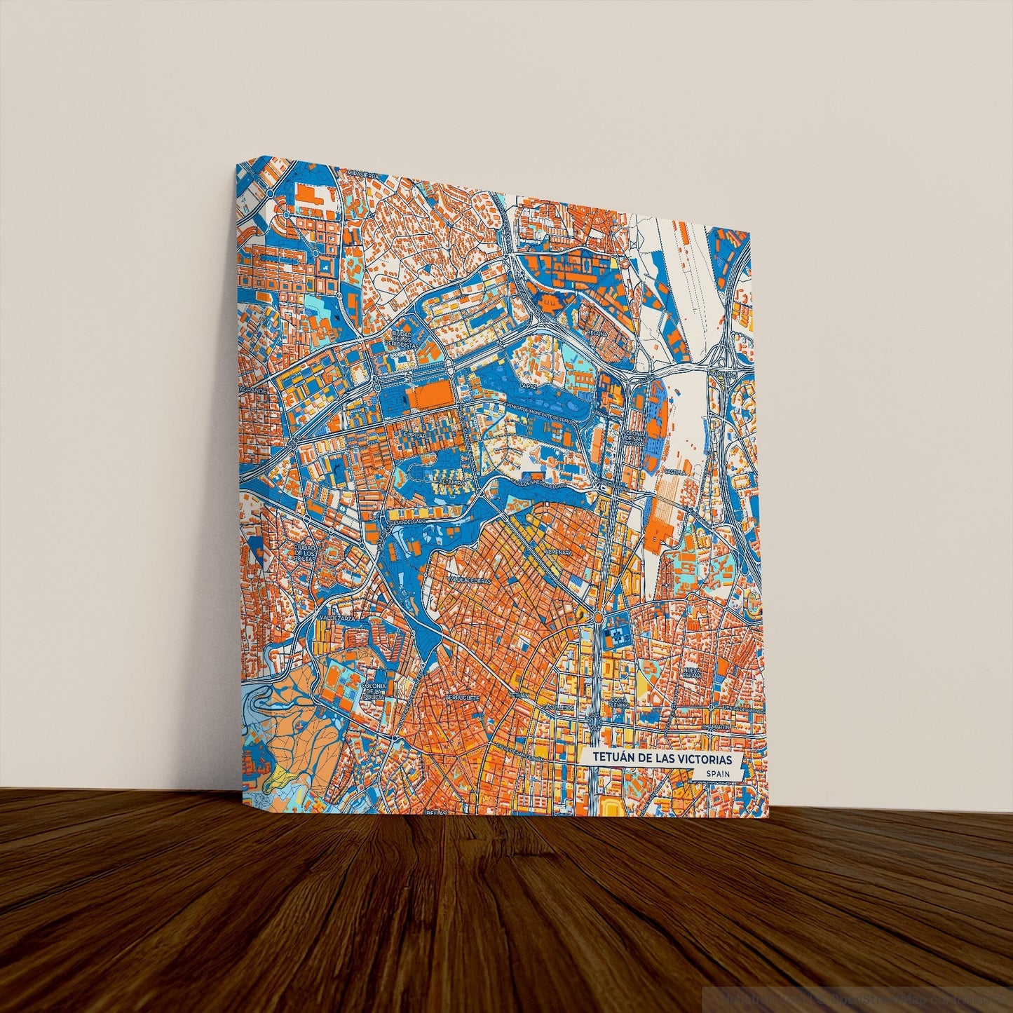 Tetuán De Las Victorias Spain Colorful City Map Canvas Print
