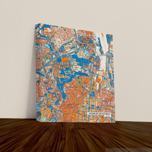 Tetuán De Las Victorias Spain Colorful City Map Canvas Print