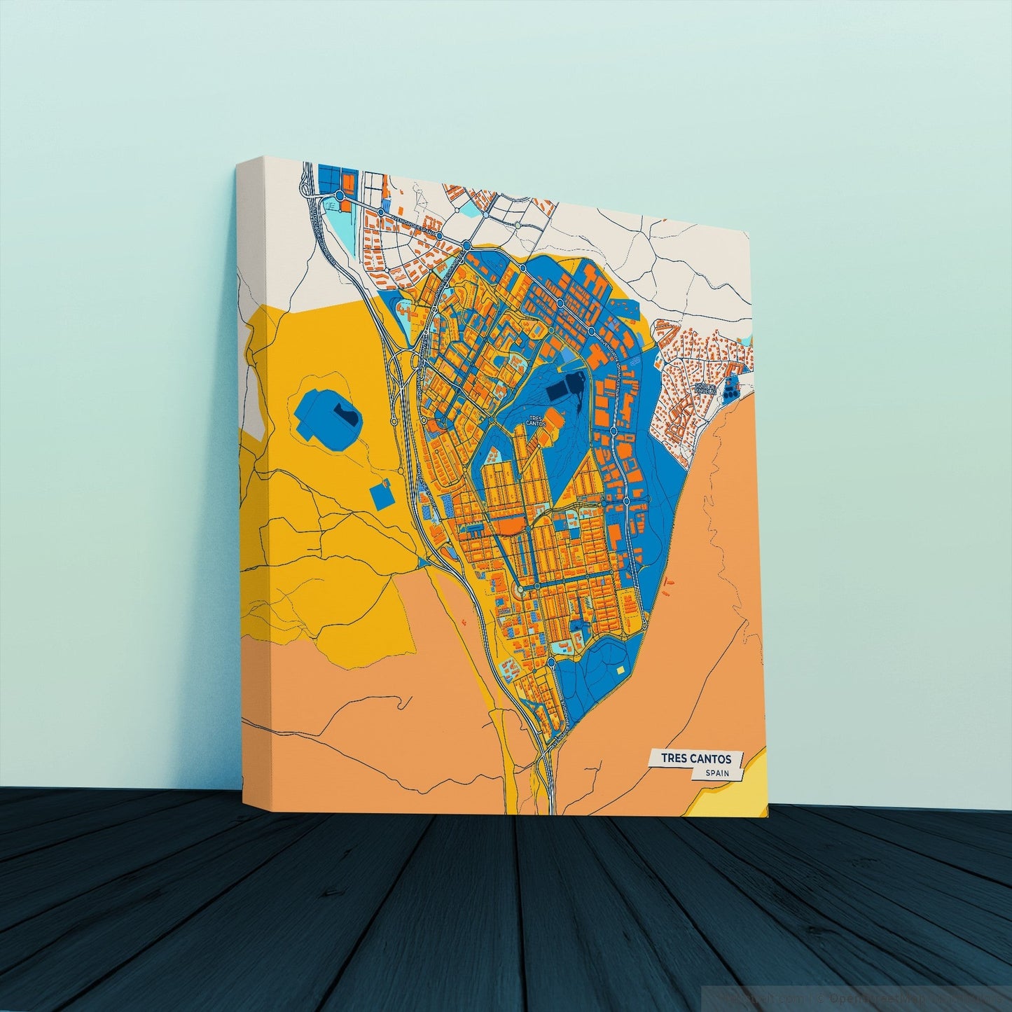Tres Cantos Spain Colorful City Map Canvas Print