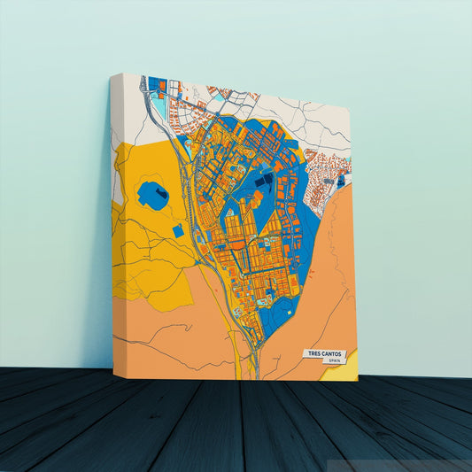 Tres Cantos Spain Colorful City Map Canvas Print