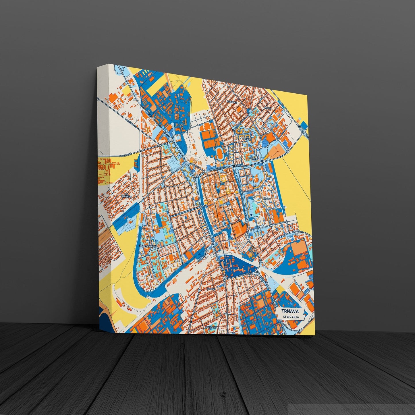 Trnava Slovakia Colorful City Map Canvas Print
