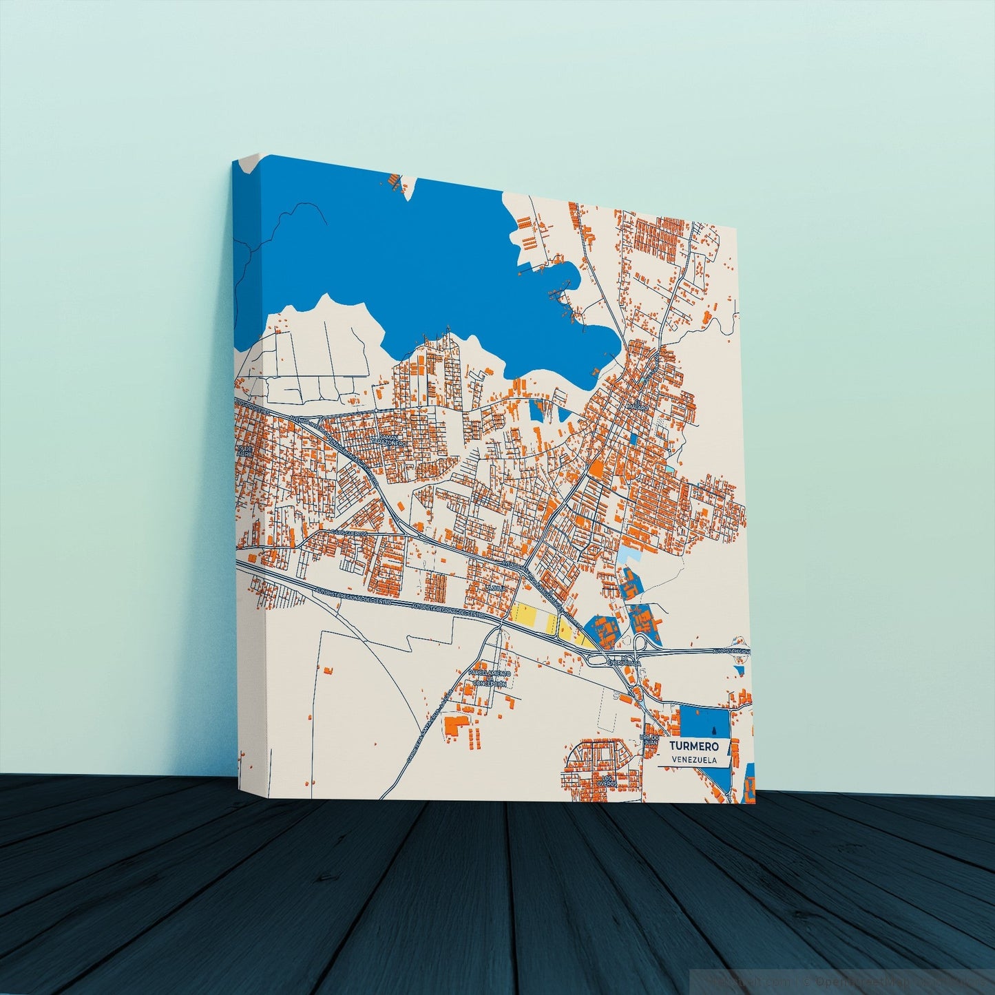Turmero Venezuela Colorful City Map Canvas Print
