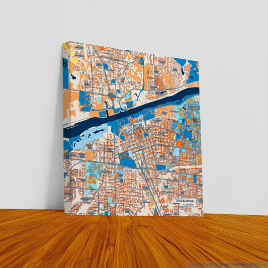 Tuscaloosa Alabama Colorful City Map Canvas Print